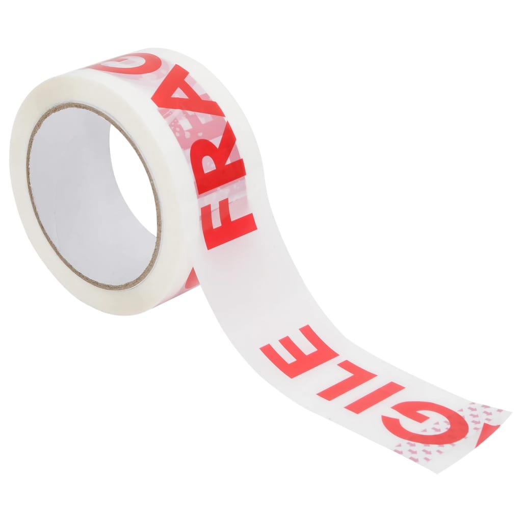 Vidaxl verpakkingstapes 36 st met fragile-print 48 mm x 66 m wit