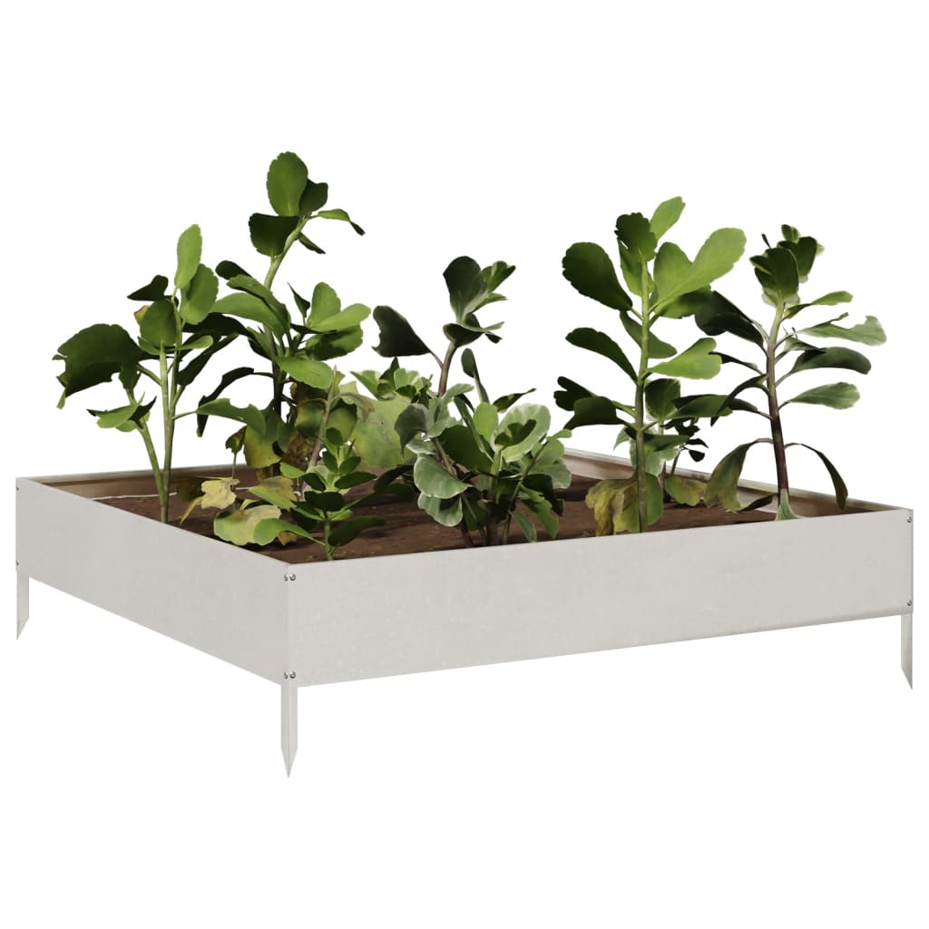 Vidaxl plantenbak 100x100x26 cm roestvrijstaal