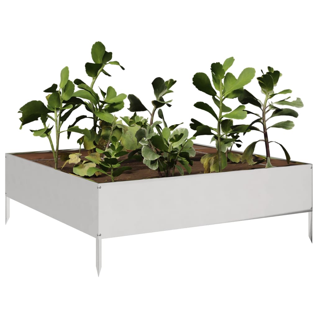 Vidaxl plantenbak 100x100x33,5 cm roestvrijstaal