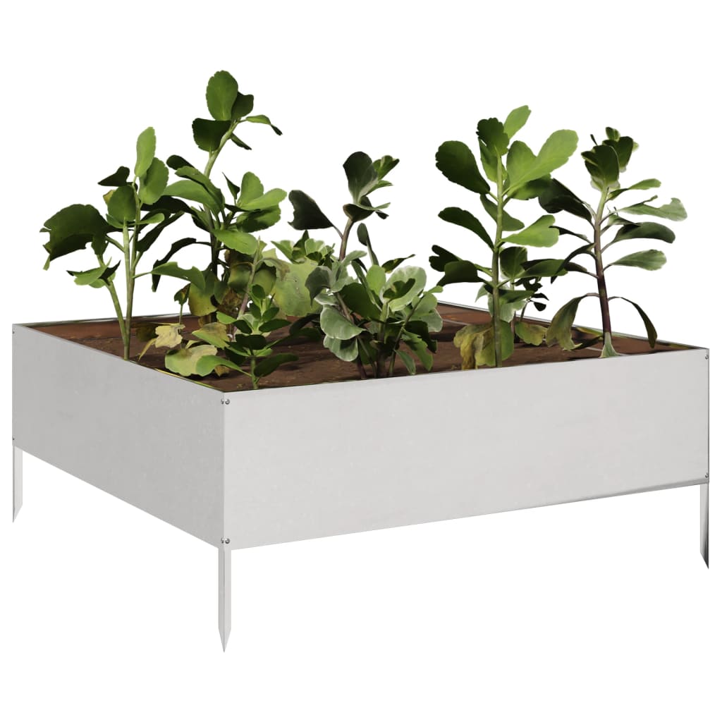 Vidaxl plantenbak 100x100x25 cm roestvrijstaal