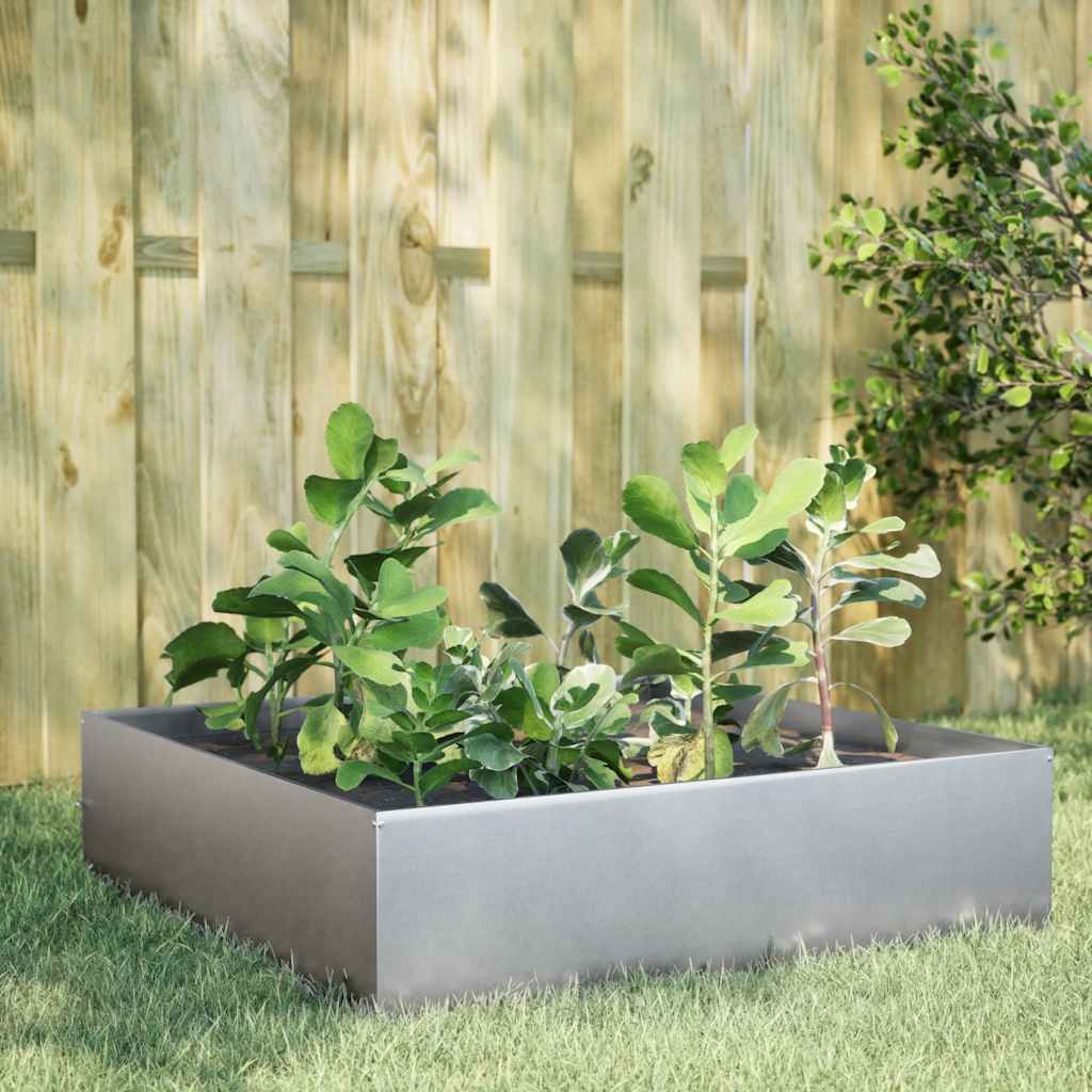 Vidaxl plantenbak vergroot 100x100x25 cm gegalvaniseerd staal