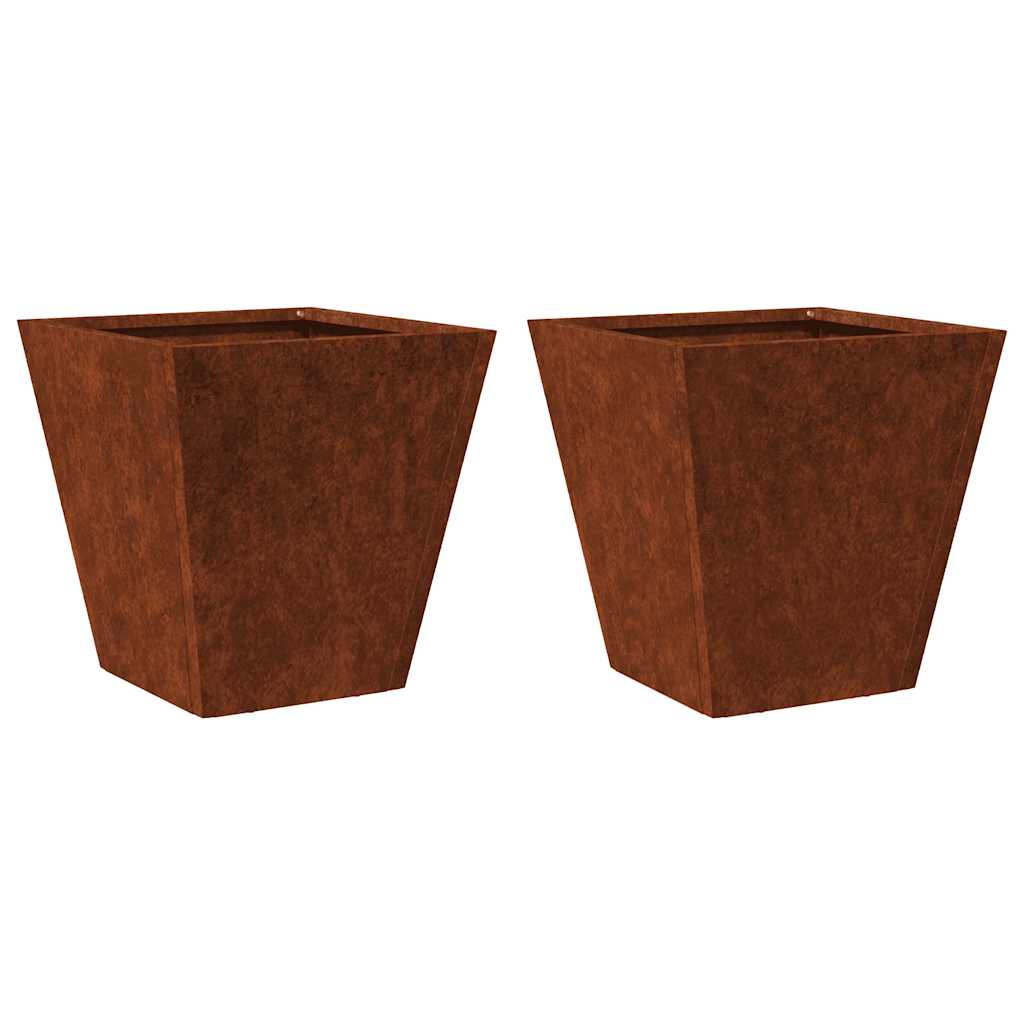 Vidaxl plantenbakken 2 st 30x30x30 cm weervast staal