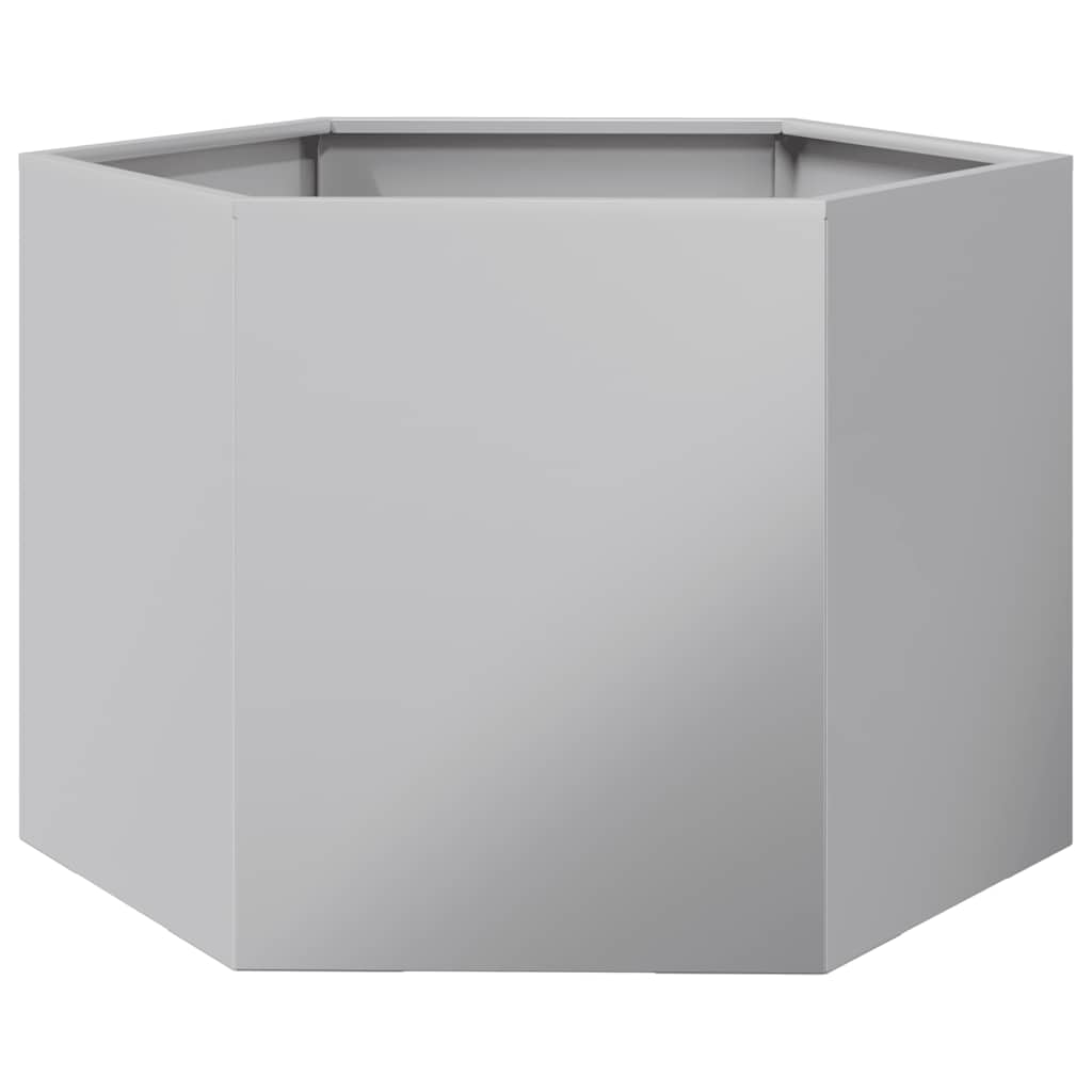 Vidaxl plantenbak zeshoek 69x60x45 cm gegalvaniseerd staal