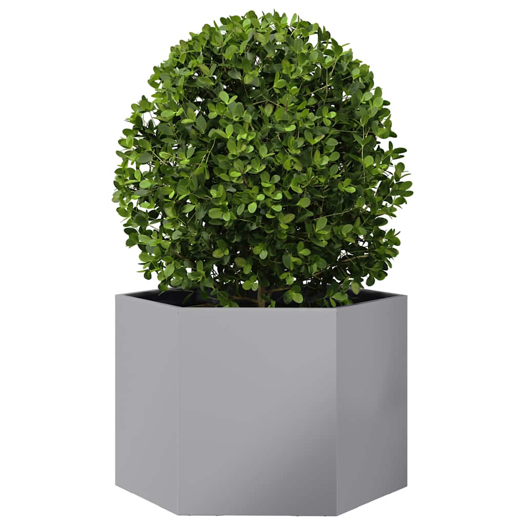Vidaxl plantenbak zeshoek 69x60x45 cm gegalvaniseerd staal