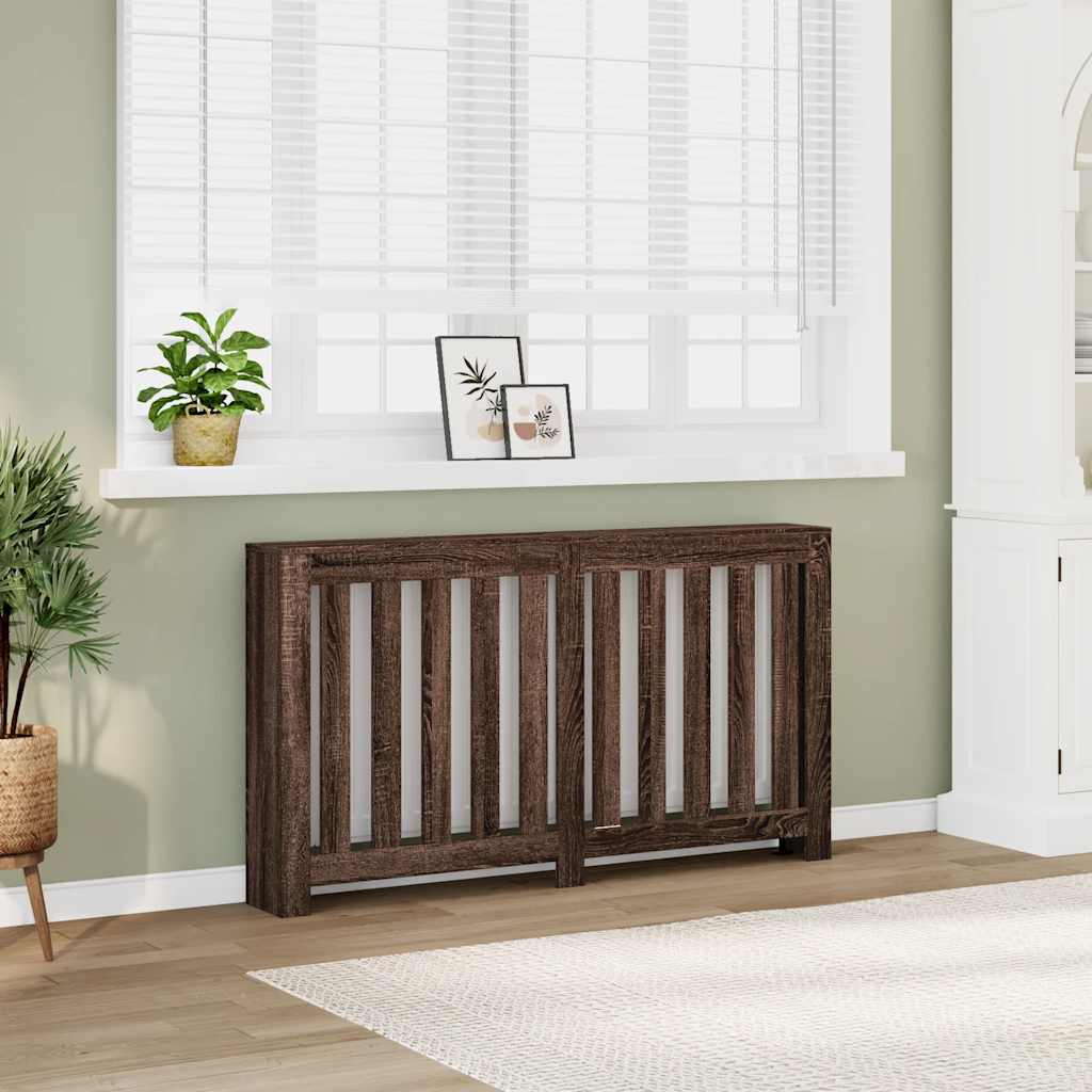 Vidaxl radiatorombouw 149x20x82 cm bewerkt hout bruin eikenkleurig