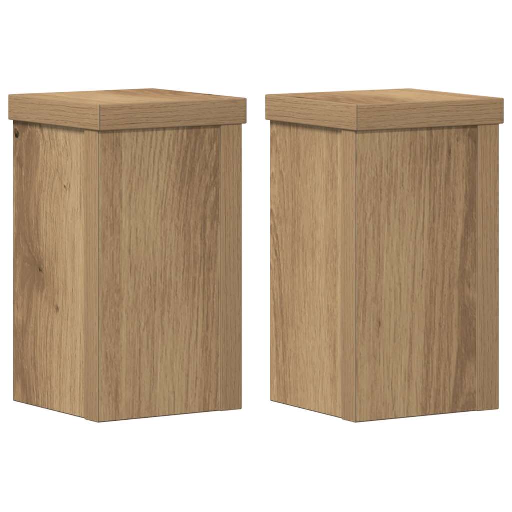 Vidaxl plantenstandaards 2 st 10x10x18 cm hout ambachtelijk eiken