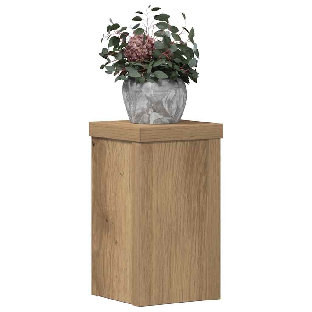 Vidaxl plantenstandaards 2 st 10x10x18 cm hout ambachtelijk eiken
