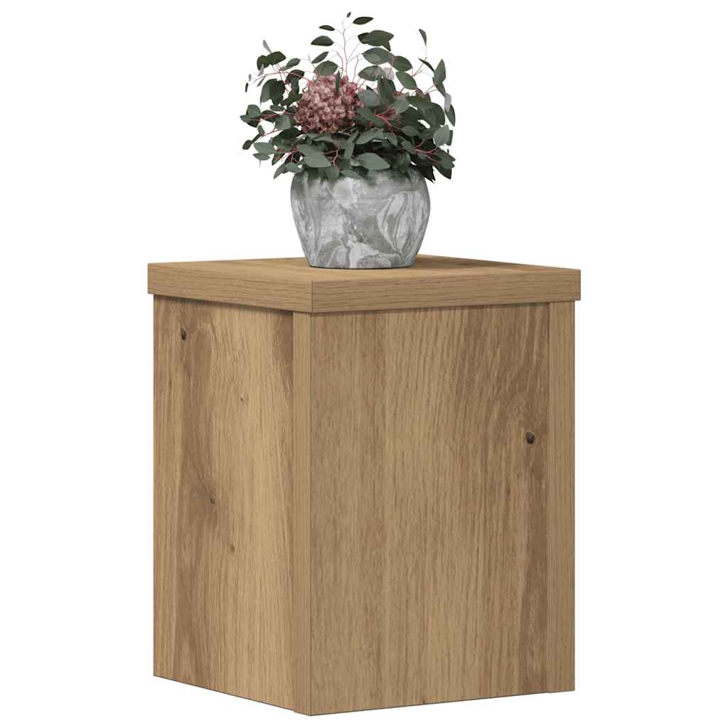 VidaXL Plantenstandaards 2 st 15x15x20 cm hout ambachtelijk eiken