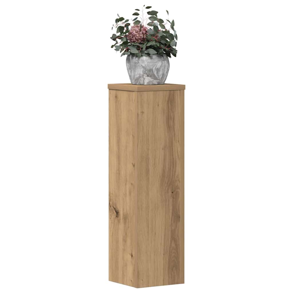 Vidaxl plantenstandaards 2 st 17x17x60 cm hout artisanaal eikenkleurig