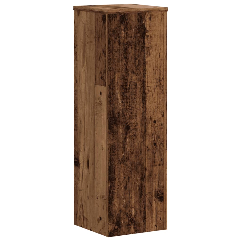 Vidaxl plantenstandaards 2 st 25x25x80 cm bewerkt hout oud houtkleurig