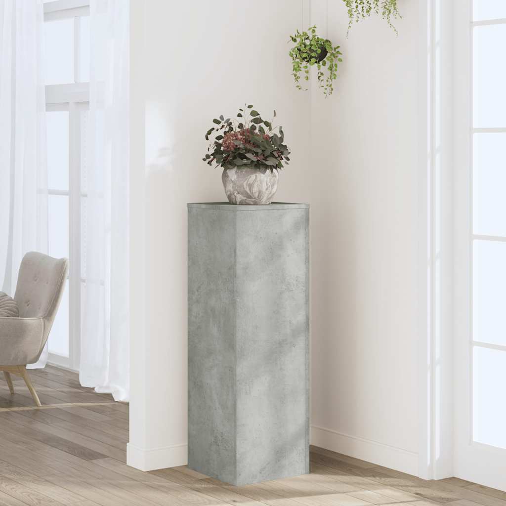 Vidaxl plantenstandaard 33x33x100 cm bewerkt hout betongrijs