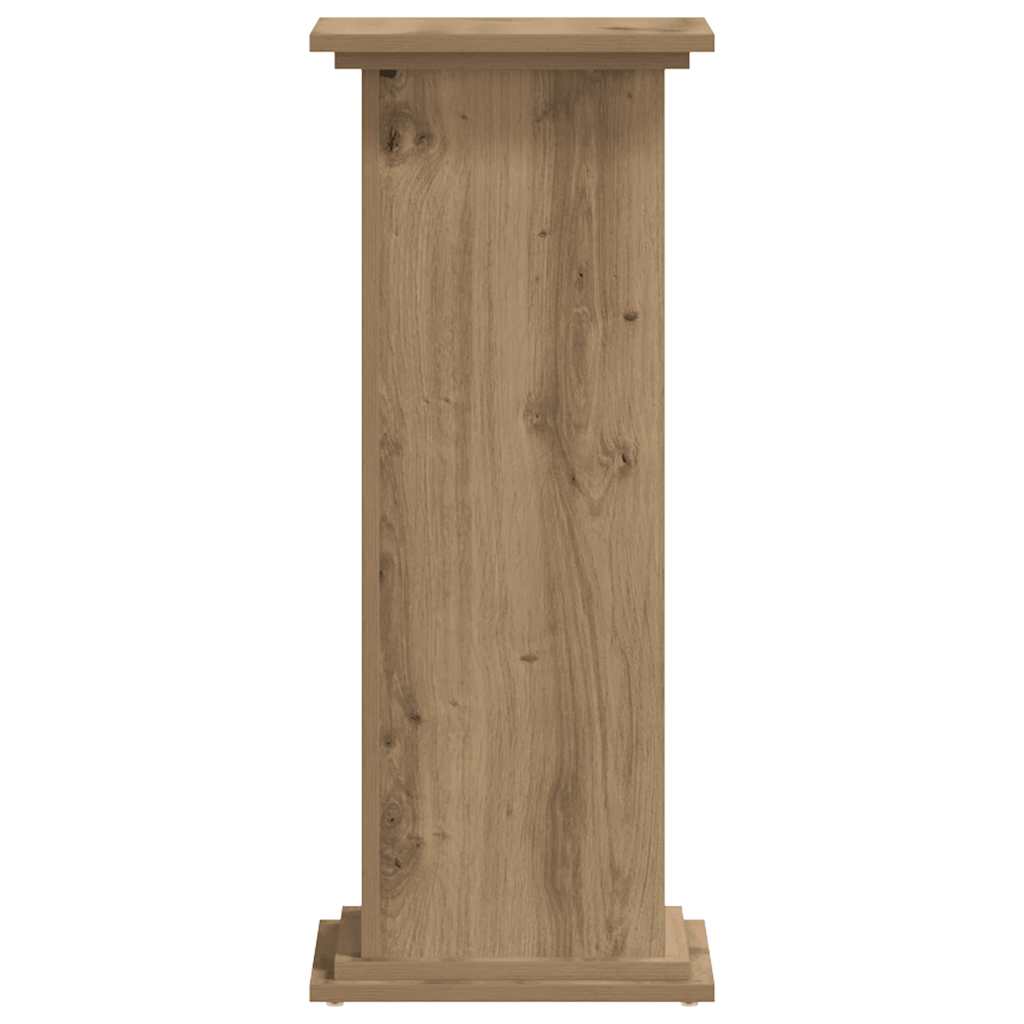 Vidaxl plantenstandaard 33x33x80 cm bewerkt hout artisanaal eikenkleur