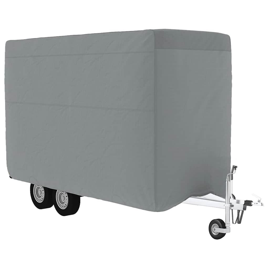 Vidaxl paardentrailerhoes 376x168x240 cm vliesvlies grijs