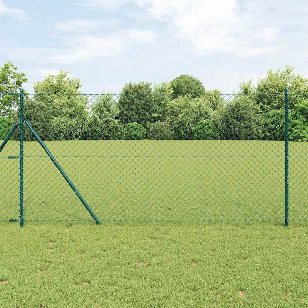 Vidaxl afrasteringspaal groen 10 x 1 m (40 x 40 mm gaas) staal en pvc