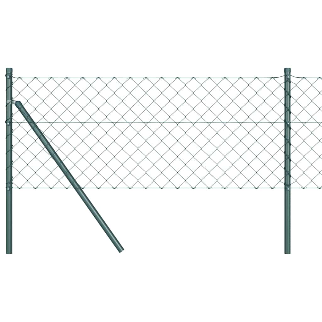 Vidaxl gaashek met grondbevestiging 0,8 x 25 m pvc-coated staal groen