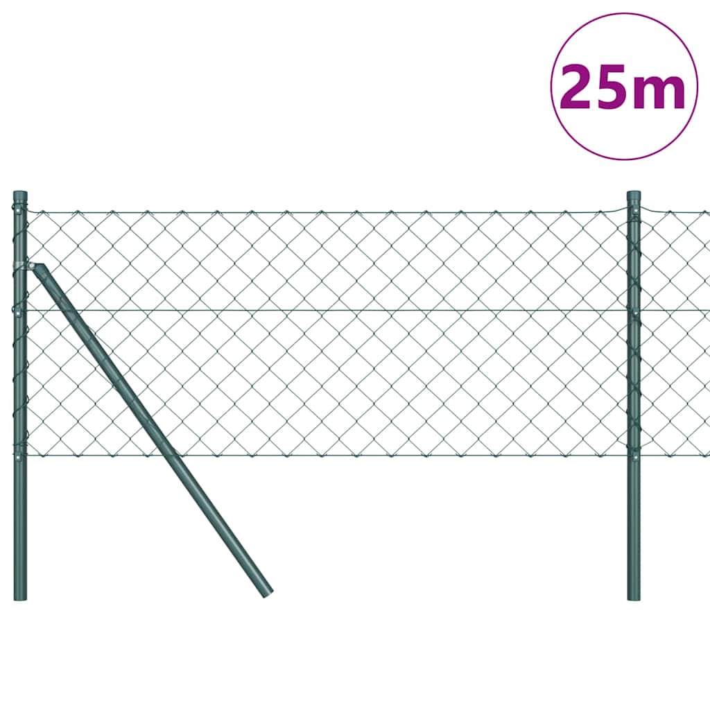 Vidaxl afrasteringspaal groen 0,8 x 25 m (60 x 60 mm gaas) staal