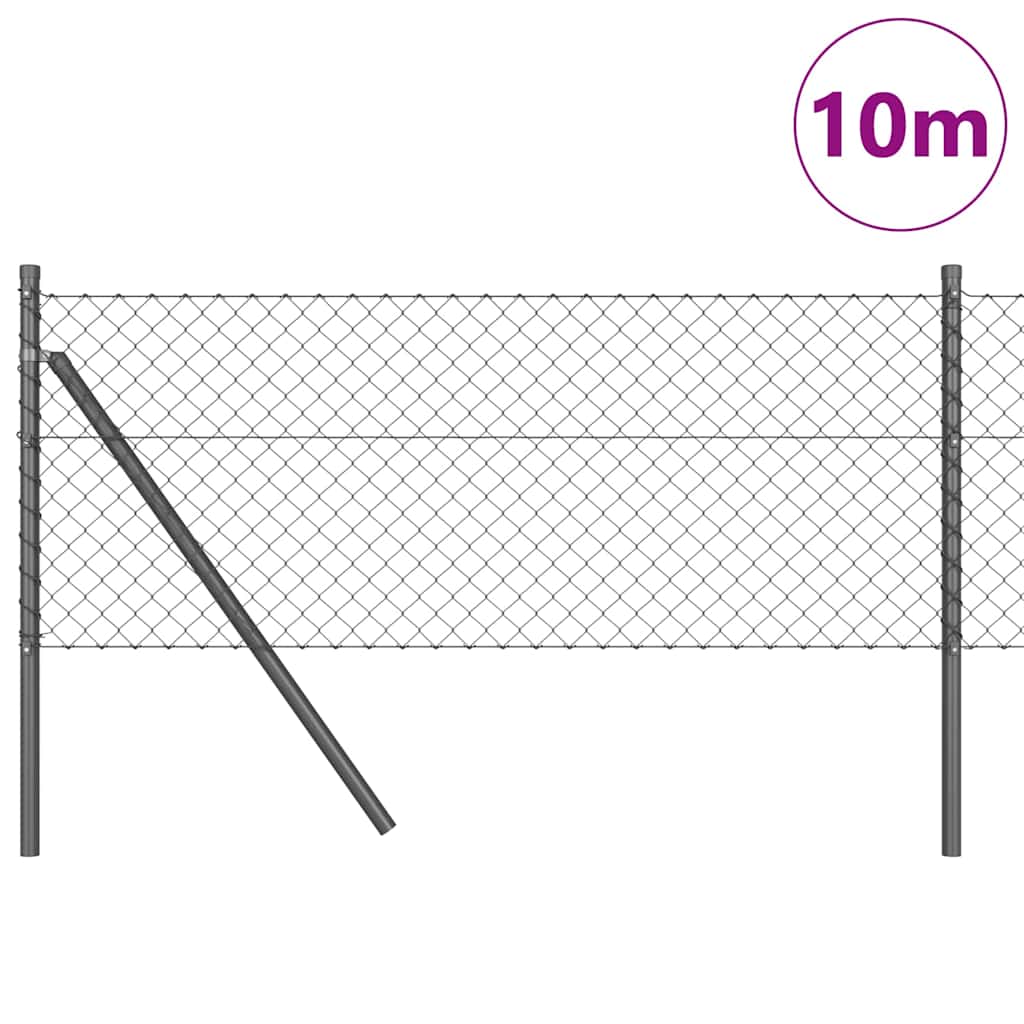 Vidaxl afrasteringspaal grijs 10 x 0,8 m (40 x 40 mm gaas)
