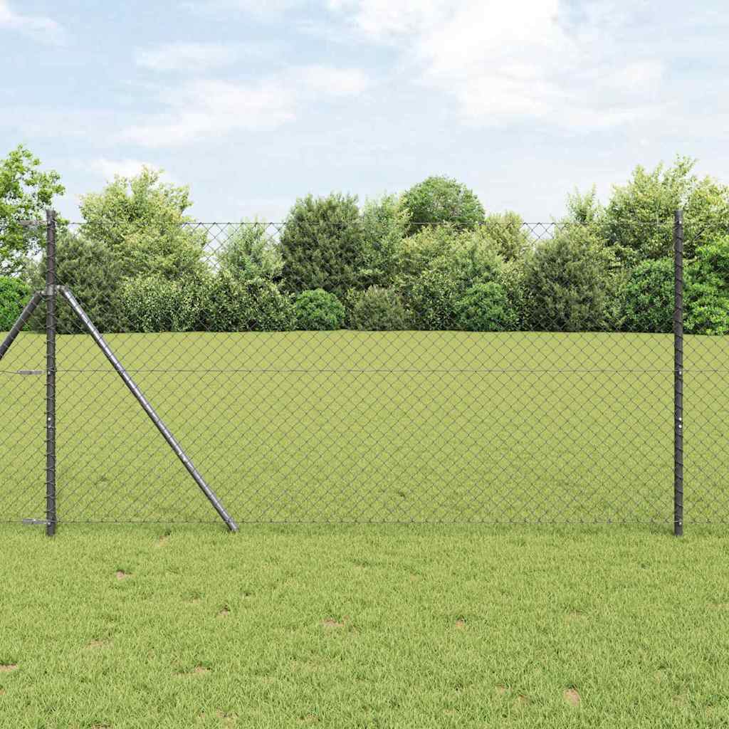 Vidaxl afrasteringspaal grijs 10 x 1,4 m (40 x 40 mm gaas)