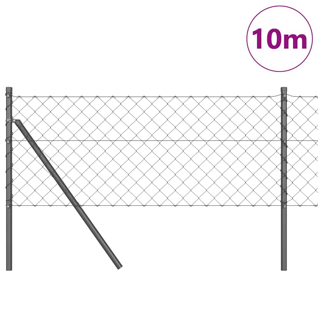Vidaxl afrasteringspaal grijs 10 x 0,4 m (60 x 60 mm gaas)