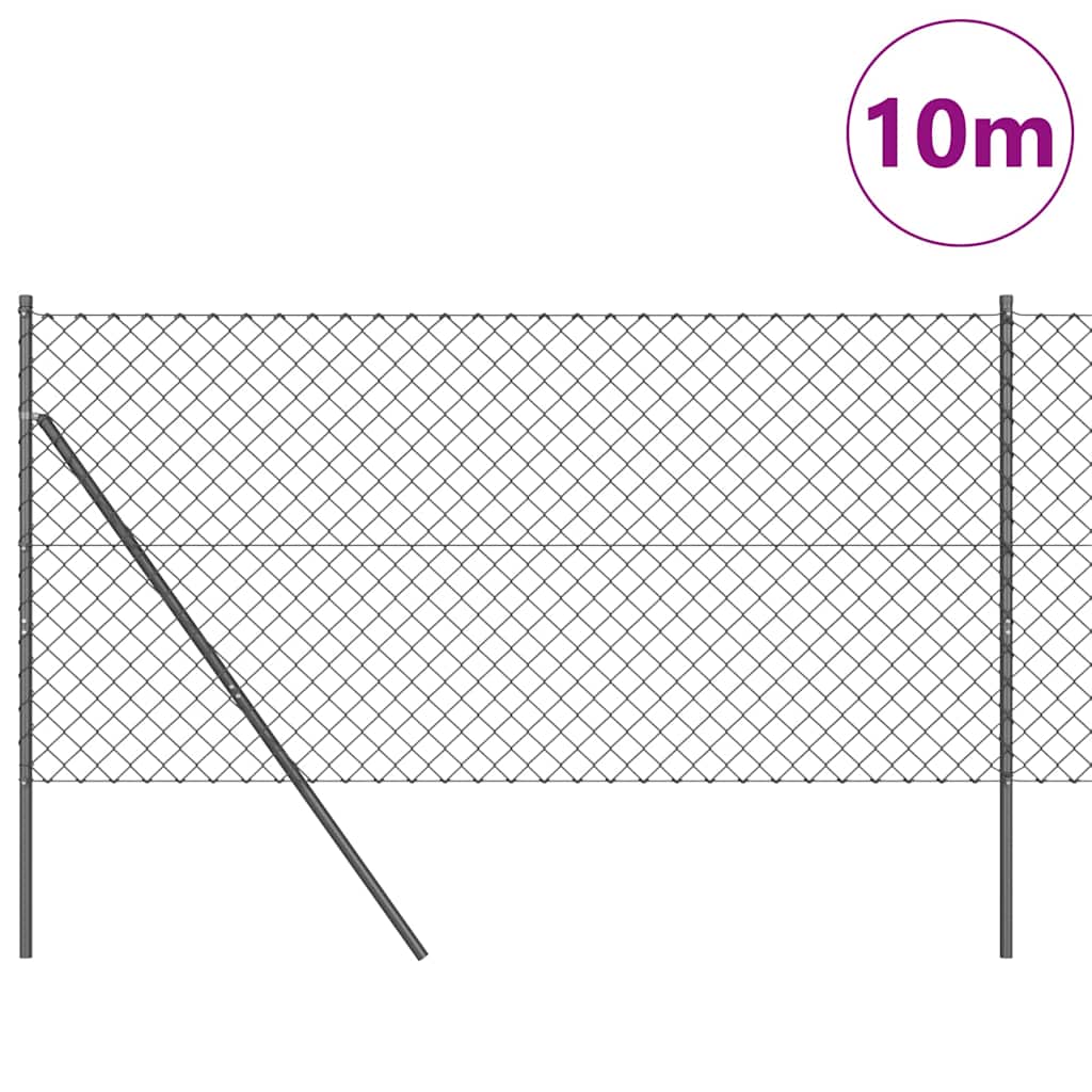 Vidaxl afrasteringspaal grijs 10 x 1 m (60 x 60 mm gaas) staal en pvc