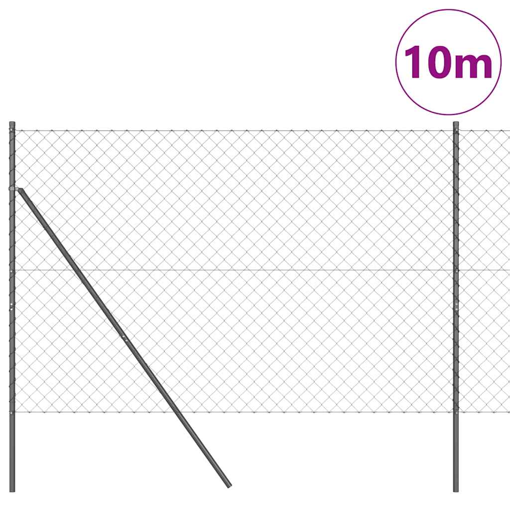 Vidaxl afrasteringspaal grijs 10 x 1,5 m (60 x 60 mm gaas)