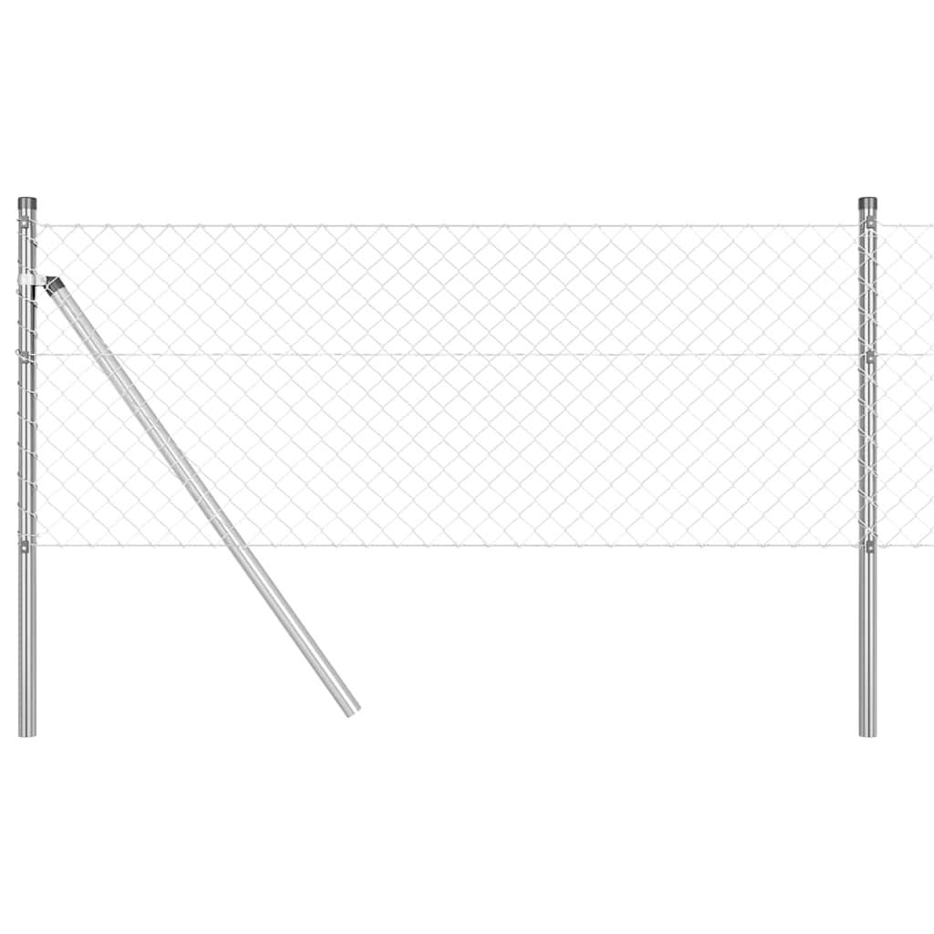 Vidaxl afrasteringspaal zilver 10 x 0,4 m (40 x 40 mm gaas) staal