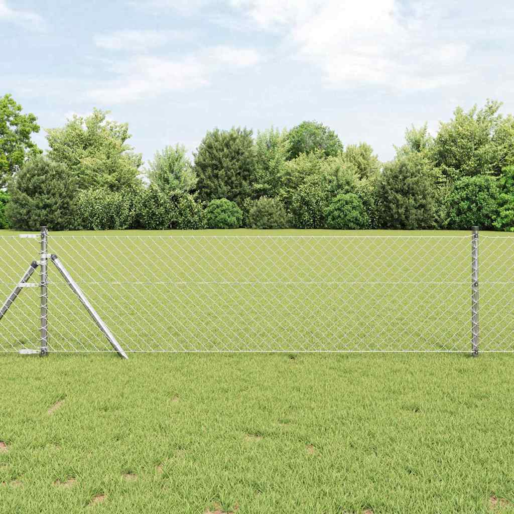 Vidaxl afrasteringspaal zilver 10 x 0,8 m (40 x 40 mm gaas) staal