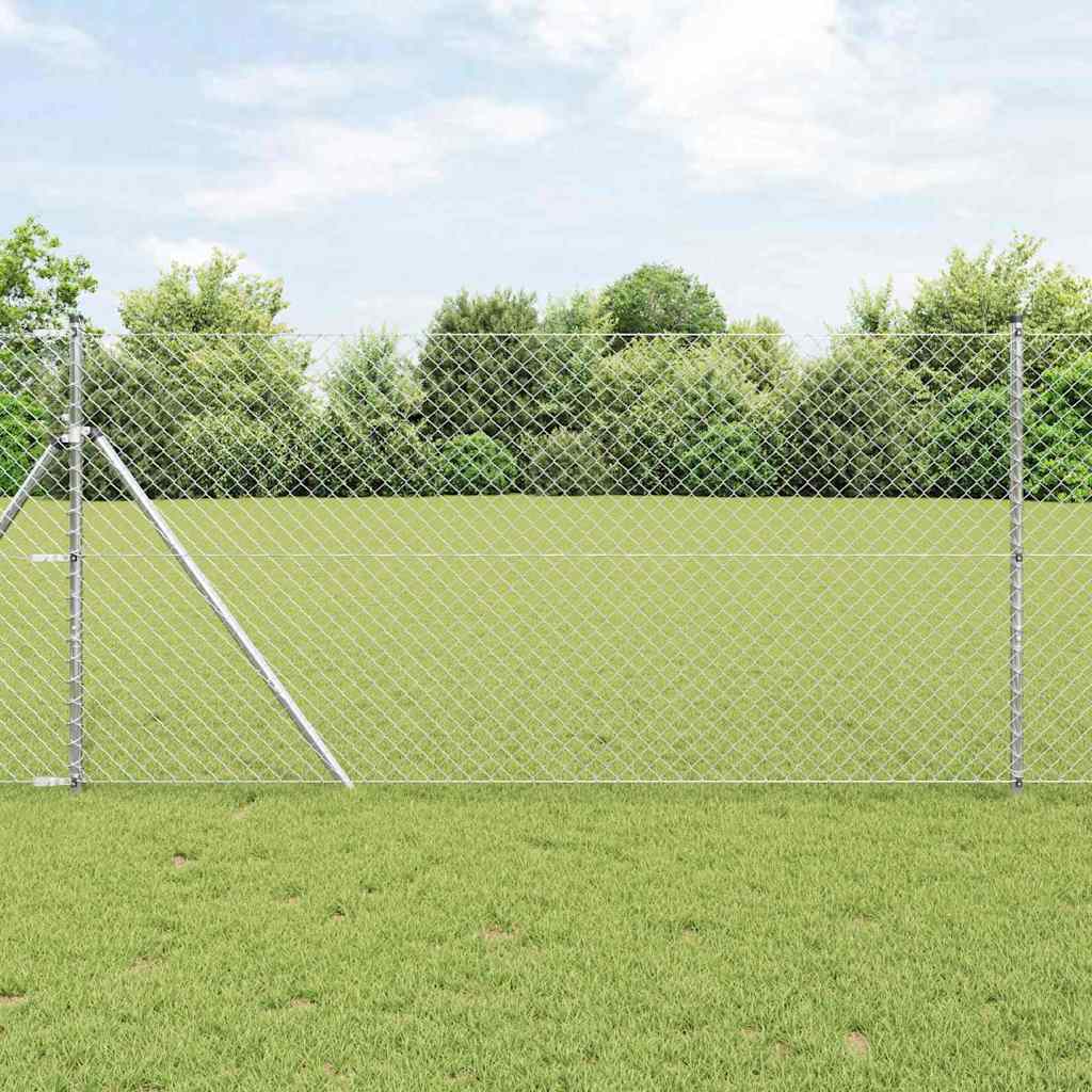 Vidaxl afrasteringspaal zilver 10 x 1,2 m (40 x 40 mm gaas) staal