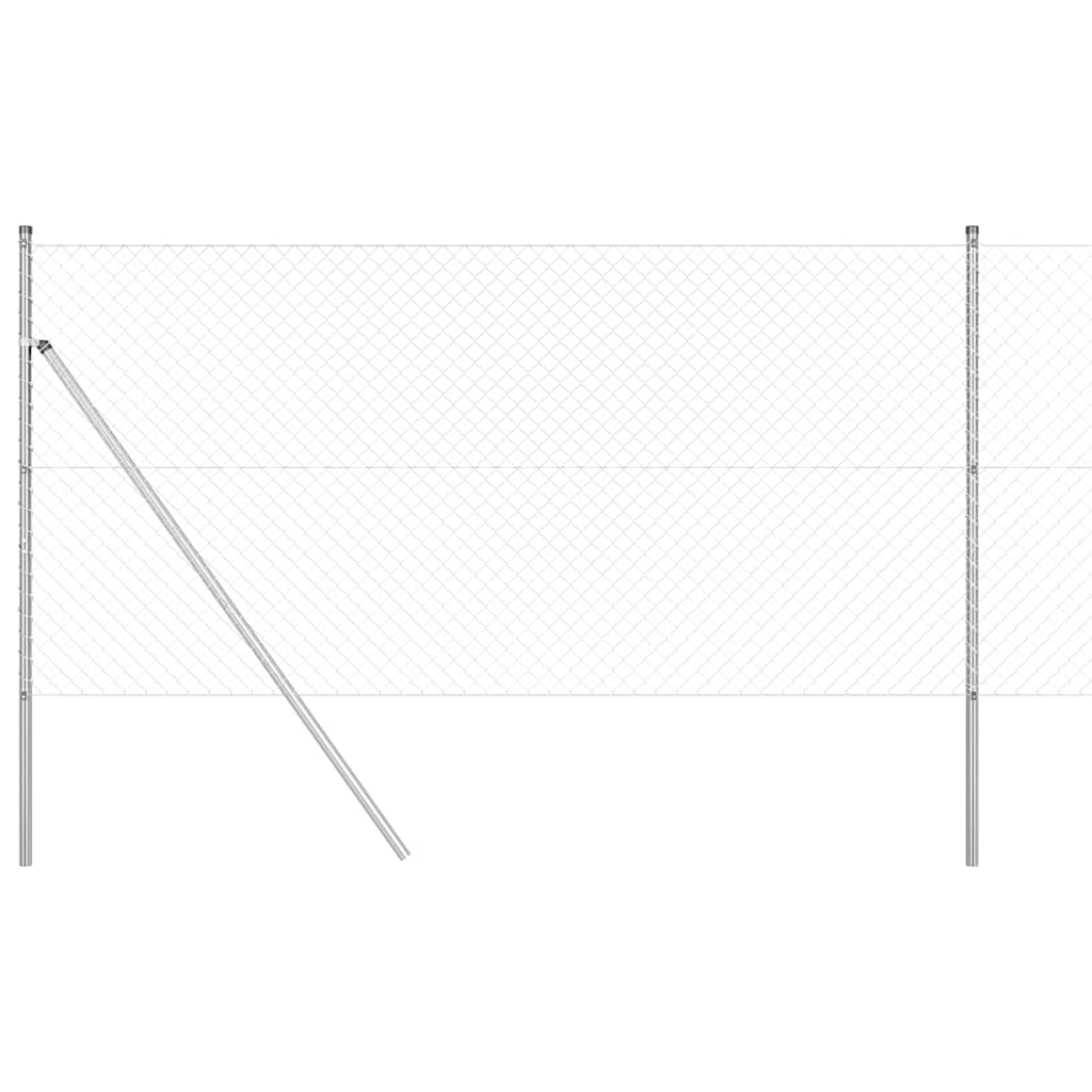 Vidaxl afrasteringspaal zilver 10 x 1,2 m (40 x 40 mm gaas) staal