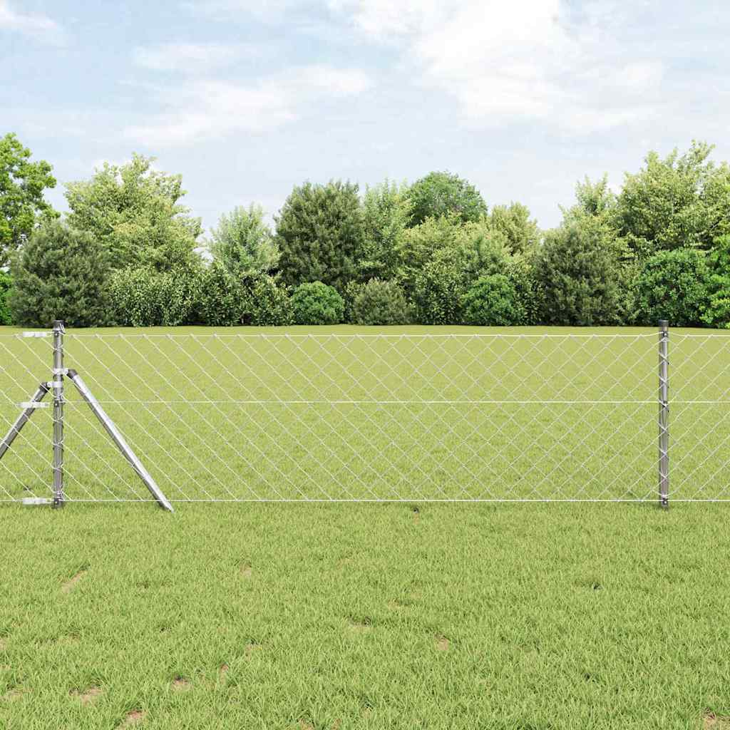 Vidaxl afrasteringspaal zilver 10 x 0,4 m (60 x 60 mm gaas) staal