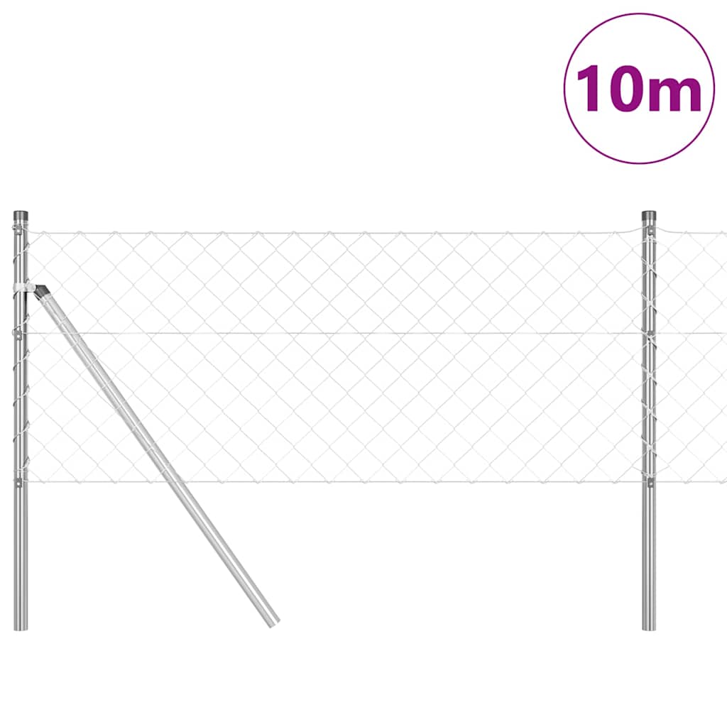 Vidaxl afrasteringspaal zilver 10 x 0,4 m (60 x 60 mm gaas) staal