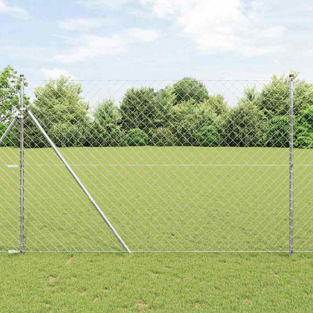 Vidaxl afrasteringspaal zilver 10 x 1,5 m (60 x 60 mm gaas) staal
