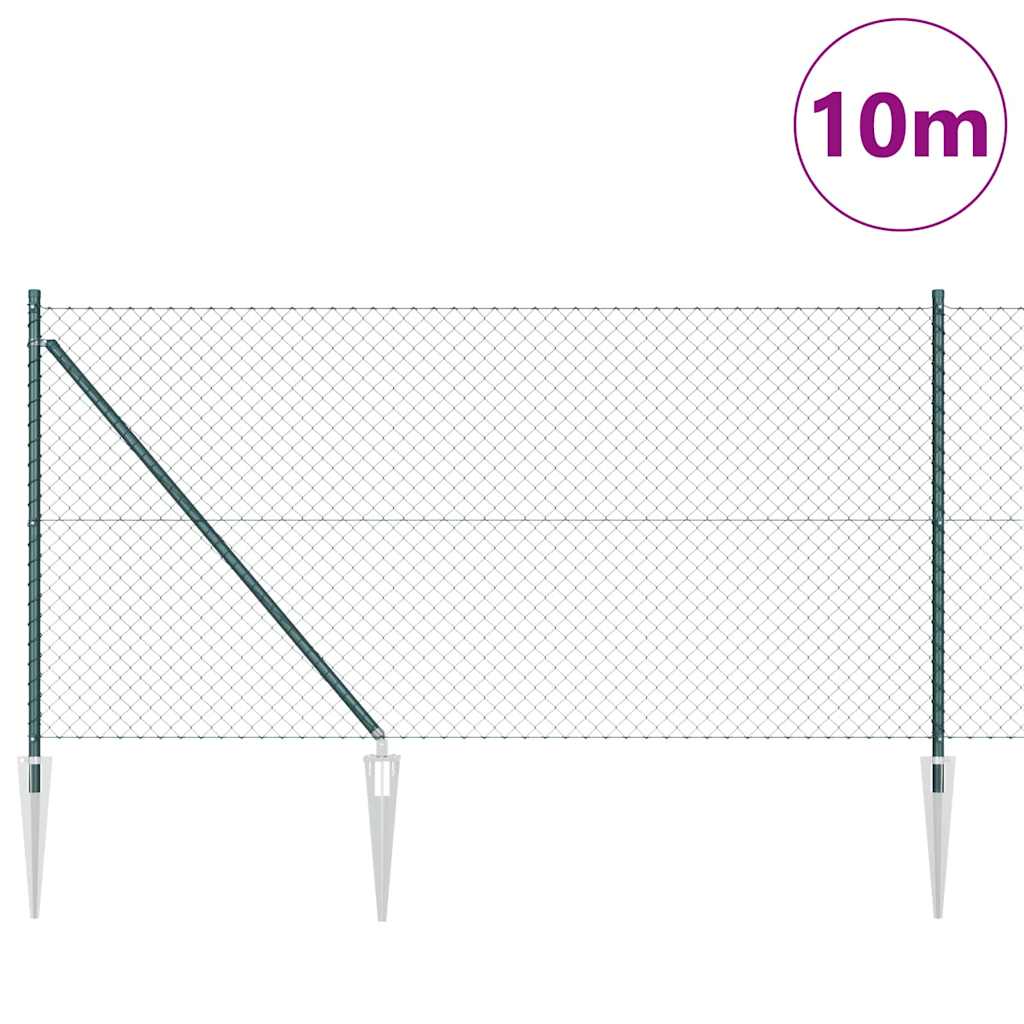 Vidaxl afrasteringspaal groen 10 x 1 m (40 x 40 mm gaas) staal en pvc
