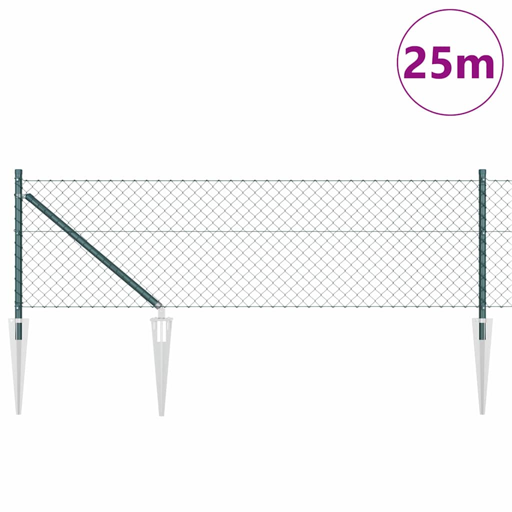 Vidaxl afrasteringspaal groen 25 x 0,4 m (60 x 60 mm gaas)