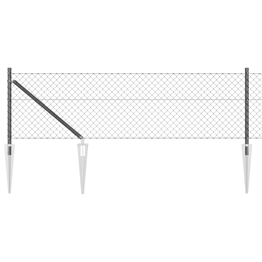 Vidaxl afrasteringspaal grijs 10 x 0,4 m (40 x 40 mm gaas)