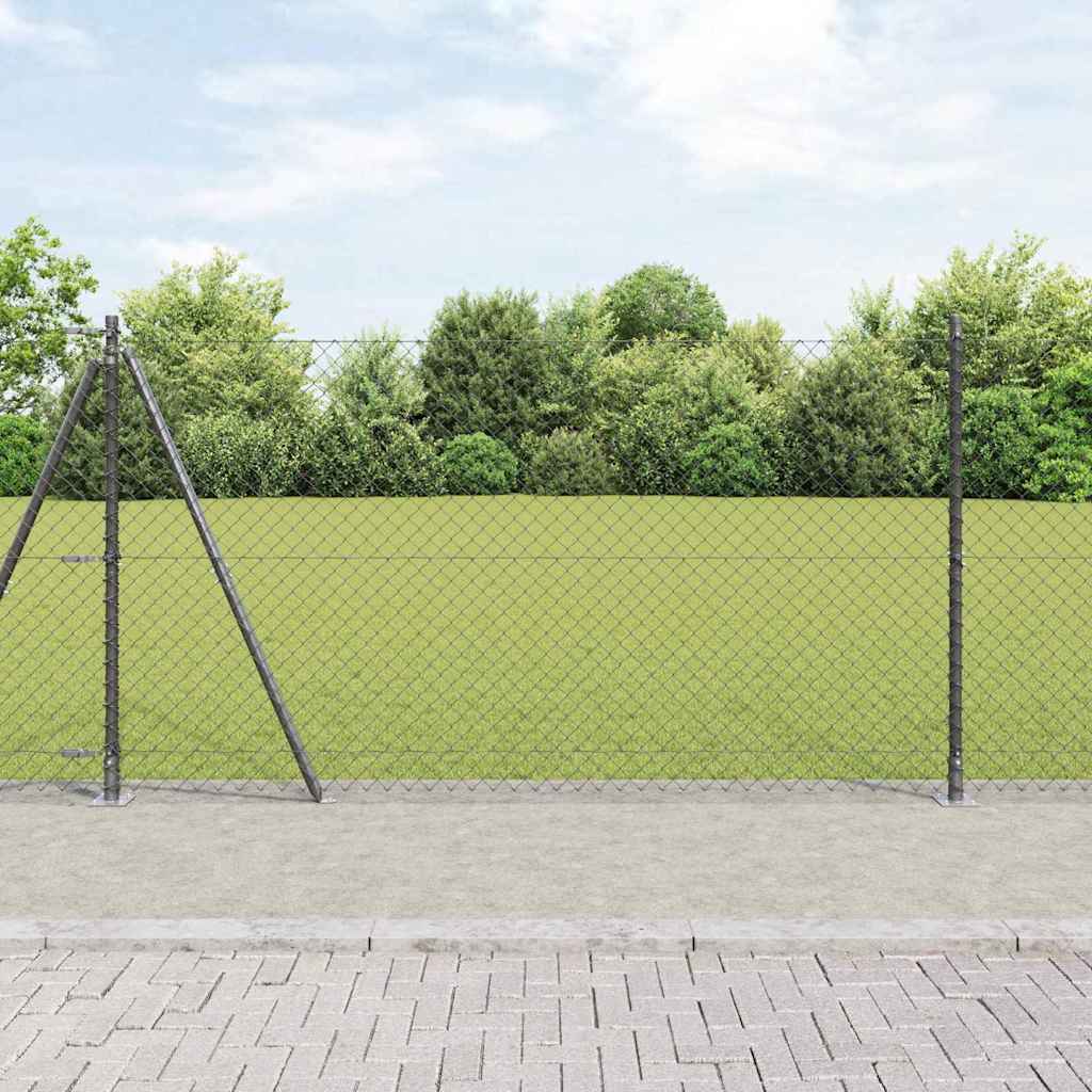 Vidaxl afrasteringspaal grijs 10 x 1,2 m (40 x 40 mm gaas)