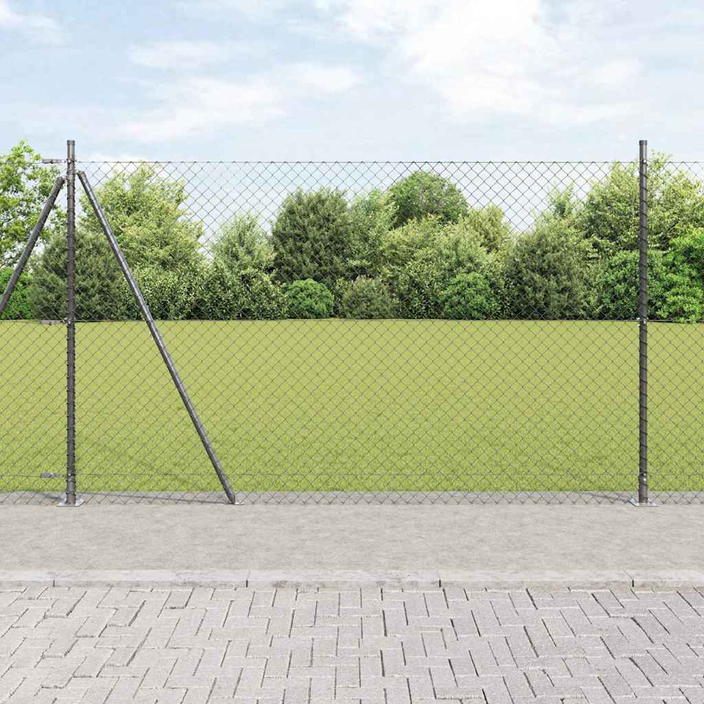 Vidaxl afrasteringspaal grijs 10 x 1,5 m (40 x 40 mm gaas)