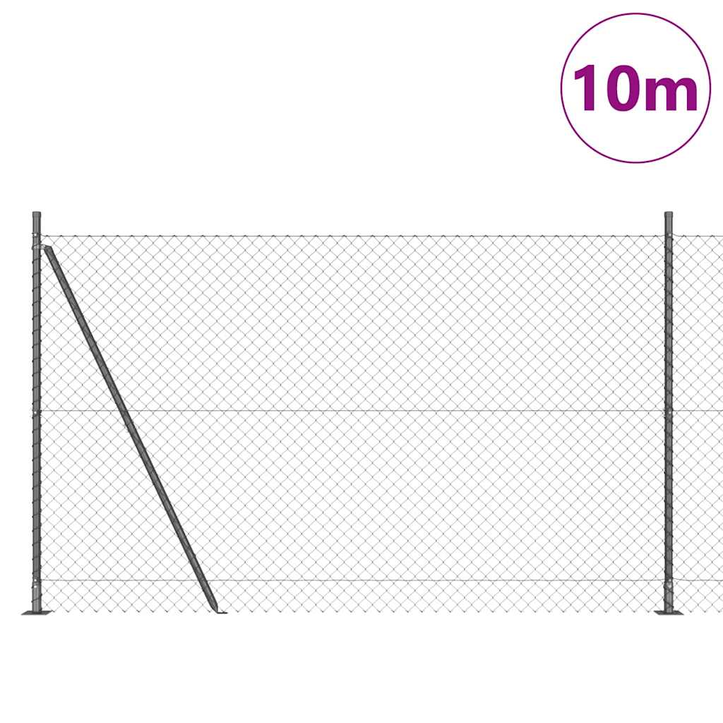 Vidaxl afrasteringspaal grijs 10 x 1,5 m (40 x 40 mm gaas)
