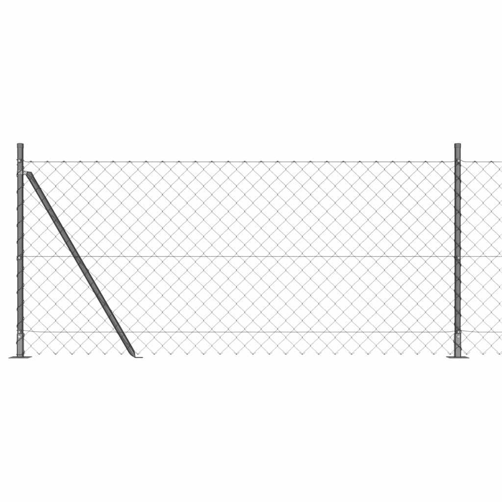 Vidaxl afrasteringspaal grijs 10 x 0,8 m (60 x 60 mm gaas)