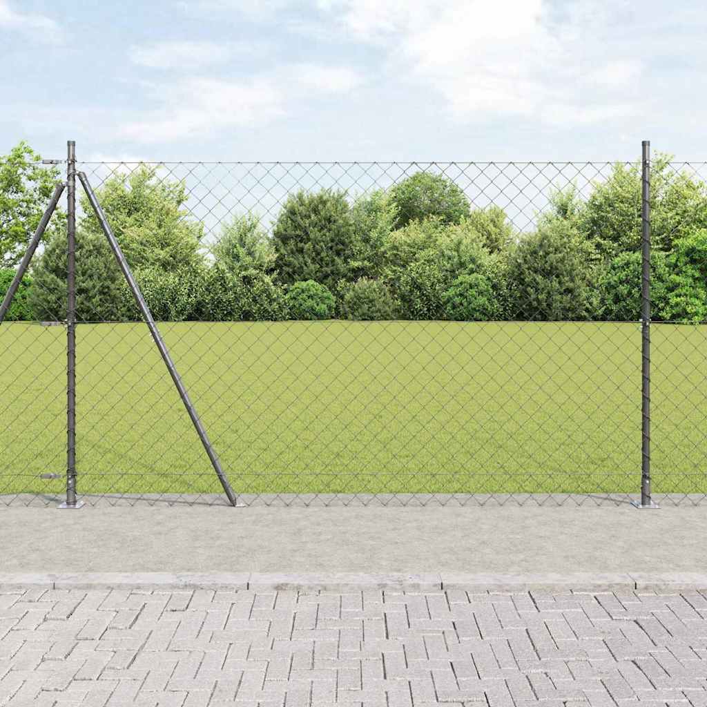 Vidaxl afrasteringspaal grijs 10 x 1,5 m (60 x 60 mm gaas)
