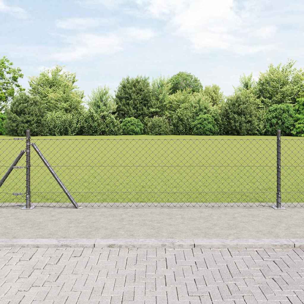 Vidaxl afrasteringspaal grijs 25 x 0,4 m (60 x 60 mm gaas)