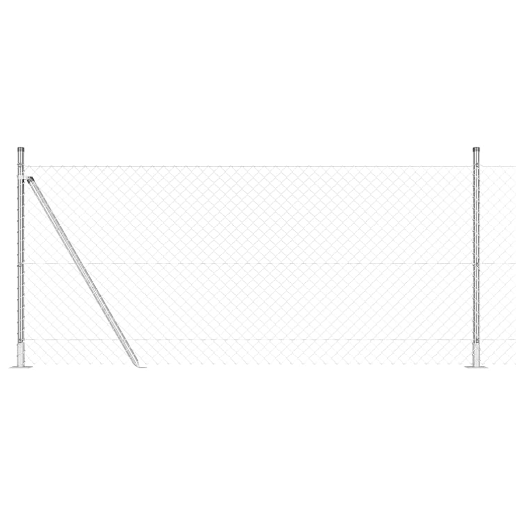 Vidaxl afrasteringspaal zilver 10 x 0,8 m (40 x 40 mm gaas) staal