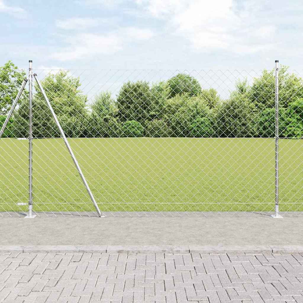 Vidaxl afrasteringspaal zilver 10 x 1,6 m (60 x 60 mm gaas) staal