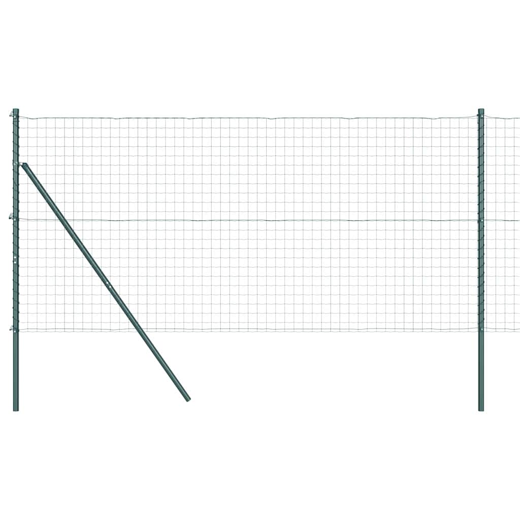 Vidaxl hek met paal groen 1 x 10 m staal en pvc