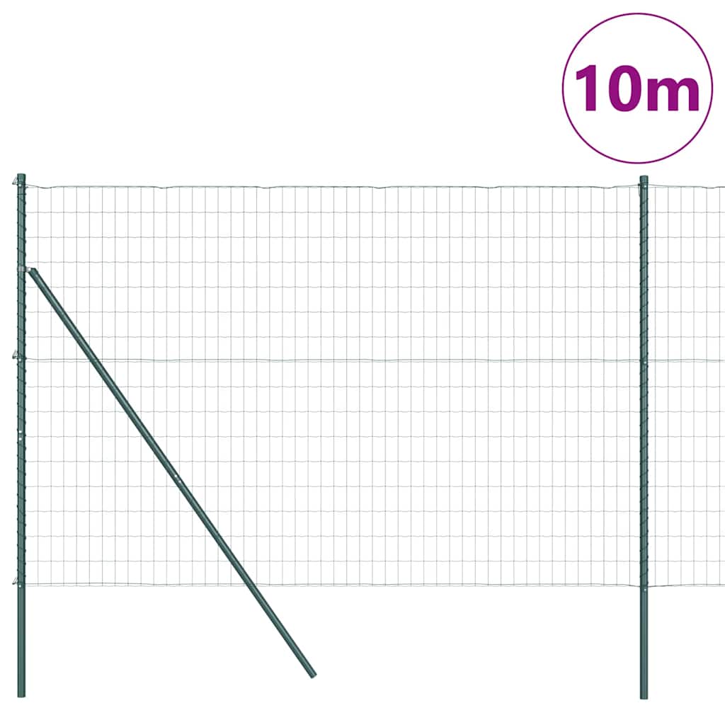 Vidaxl hek met paal groen 1,6 x 10 m staal en pvc