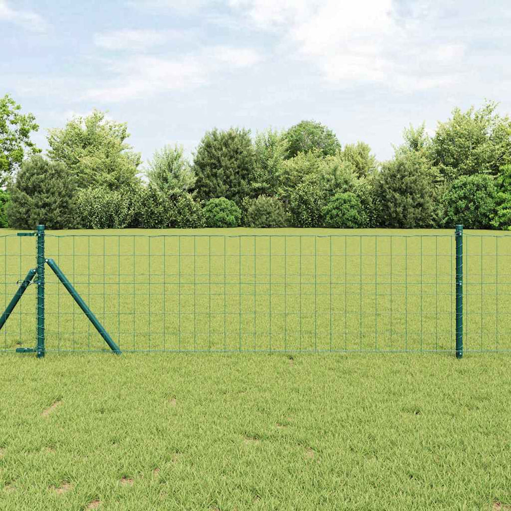 Vidaxl hek met paal groen 0,4 x 10 m staal en pvc