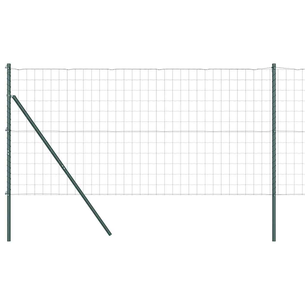 Vidaxl hek met paal groen 1,4 x 10 m staal en pvc