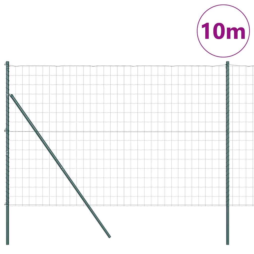 Vidaxl hek met paal groen 1,6 x 10 m staal en pvc