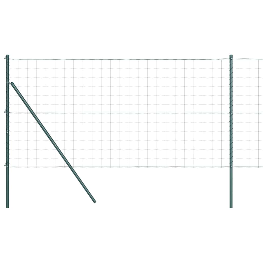 Vidaxl hek met paal groen 1,2 x 10 m staal