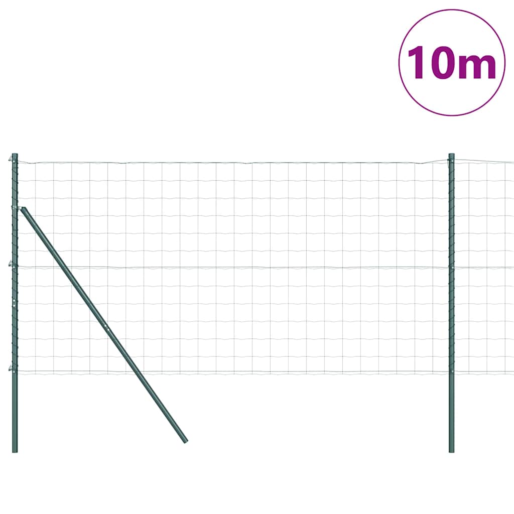 Vidaxl hek met paal groen 1,2 x 10 m staal